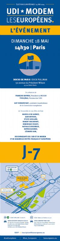 Réunion publique UDI - MoDem Les Européens. Le dimanche 18 mai 2014 à Saint Denis. Seine-saint-denis.  14H30